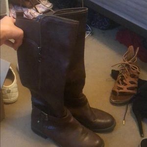 High brown boots